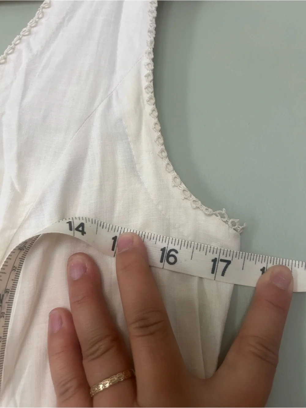 VTG Classic Cream Sleeveless Cotton Slip Dress - Picture 2 of 5